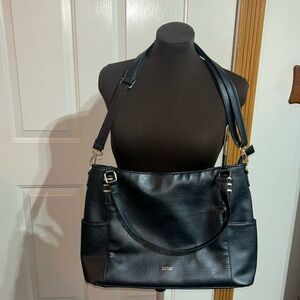 Seven Days Lifestyle & Dreams Vegan Large Black Handbag Tote Purse Office